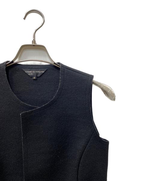 COMME des GARCONS NOIR（コムデギャルソン ノワール）COMME des GARCONS NOIR (コムデギャルソン ノワール) プルオーバーサイドジップ デザイン ウールベスト ブラック サイズ:SIZE Mの古着・服飾アイテム