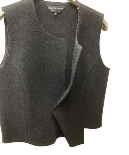 COMME des GARCONS NOIR（コムデギャルソン ノワール）COMME des GARCONS NOIR (コムデギャルソン ノワール) プルオーバーサイドジップ デザイン ウールベスト ブラック サイズ:SIZE Mの古着・服飾アイテム
