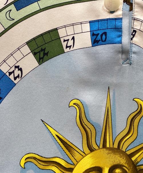 HERMES（エルメス）HERMES (エルメス) フロントスカーフ カシミヤブレンド ニット グリーン×ブルー サイズ:SIZE Freeの古着・服飾アイテム