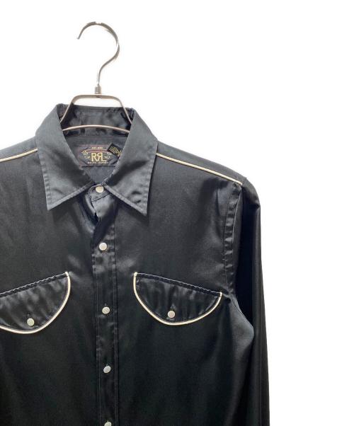 RRL（ダブルアールエル）RRL (ダブルアールエル) 刺繍 サテンウエスタンシャツ ブラック サイズ:SIZE XSの古着・服飾アイテム