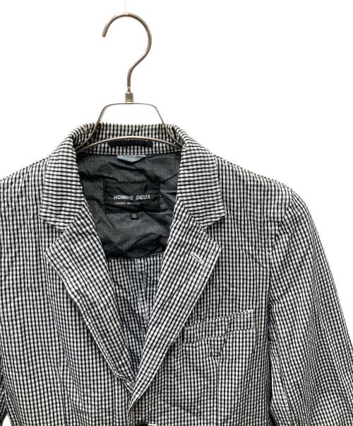 COMME des GARCONS HOMME DEUX（コムデギャルソン オム ドゥ）COMME des GARCONS HOMME DEUX (コムデギャルソン オム ドゥ) ギンガムチェックテーラードジャケット ホワイト サイズ:SIZE XSの古着・服飾アイテム