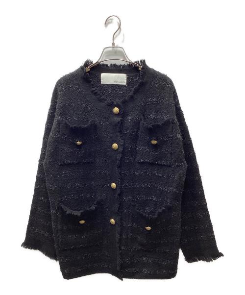 Whim Gazette（ウィムガゼット）Whim Gazette (ウィムガゼット) ツイードニットジャケット ブラック サイズ:FREEの古着・服飾アイテム