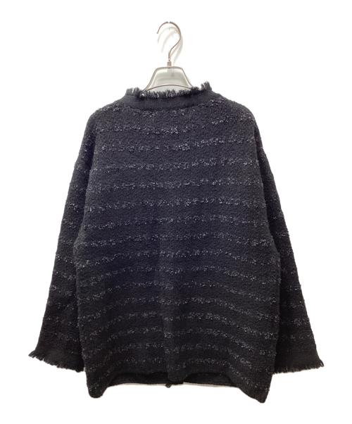 Whim Gazette（ウィムガゼット）Whim Gazette (ウィムガゼット) ツイードニットジャケット ブラック サイズ:FREEの古着・服飾アイテム