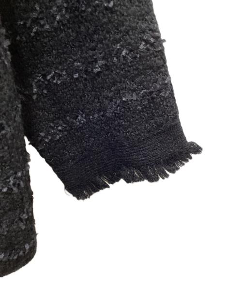 Whim Gazette（ウィムガゼット）Whim Gazette (ウィムガゼット) ツイードニットジャケット ブラック サイズ:FREEの古着・服飾アイテム