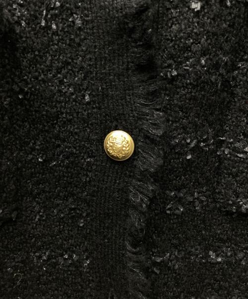Whim Gazette（ウィムガゼット）Whim Gazette (ウィムガゼット) ツイードニットジャケット ブラック サイズ:FREEの古着・服飾アイテム