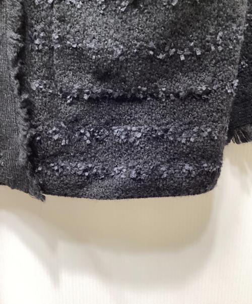 Whim Gazette（ウィムガゼット）Whim Gazette (ウィムガゼット) ツイードニットジャケット ブラック サイズ:FREEの古着・服飾アイテム