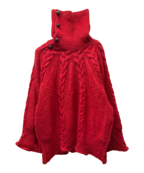 mister it.（ミスターイット）mister it. (ミスターイット) ケーブル編みハイネックニット レッド サイズ:FREEの古着・服飾アイテム