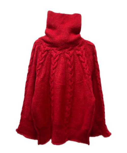 mister it.（ミスターイット）mister it. (ミスターイット) ケーブル編みハイネックニット レッド サイズ:FREEの古着・服飾アイテム