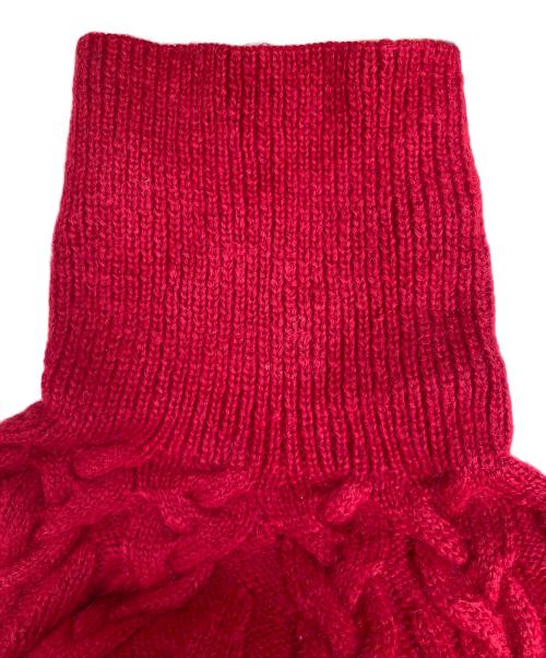 mister it.（ミスターイット）mister it. (ミスターイット) ケーブル編みハイネックニット レッド サイズ:FREEの古着・服飾アイテム