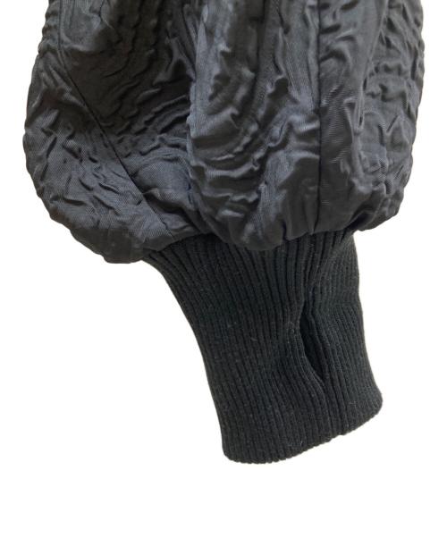 seyto（セイト）seyto (セイト) JACQUARD CUT OUT GATHER BLOUSON ギャザーブルゾン ブラック サイズ:2の古着・服飾アイテム