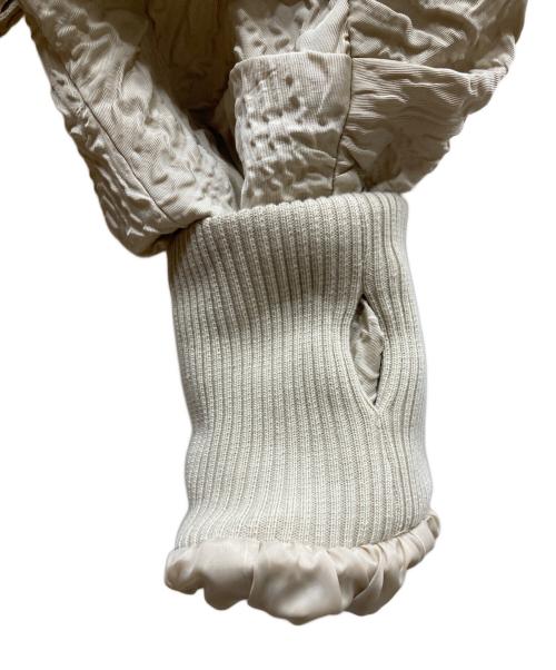 seyto（セイト）seyto (セイト) JACQUARD CUT OUT GATHER BLOUSON ギャザーブルゾン ベージュ サイズ:2の古着・服飾アイテム