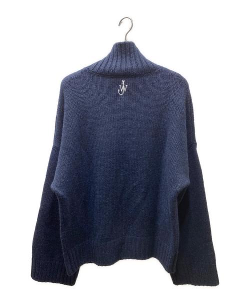 J.W.ANDERSON（ジェイダブリューアンダーソン）J.W.ANDERSON (ジェイダブリューアンダーソン) パッチポケット ファンネルネックニット ネイビー サイズ:Mの古着・服飾アイテム