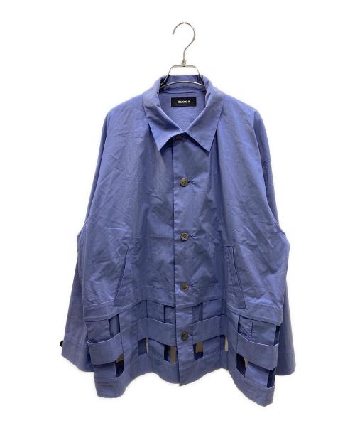 ZUCCA（ズッカ）ZUCCA (ズッカ) 編みデザインジャケット パープル サイズ:SIZE Mの古着・服飾アイテム