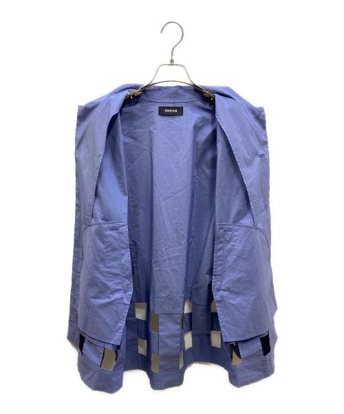 ZUCCA（ズッカ）ZUCCA (ズッカ) 編みデザインジャケット パープル サイズ:SIZE Mの古着・服飾アイテム