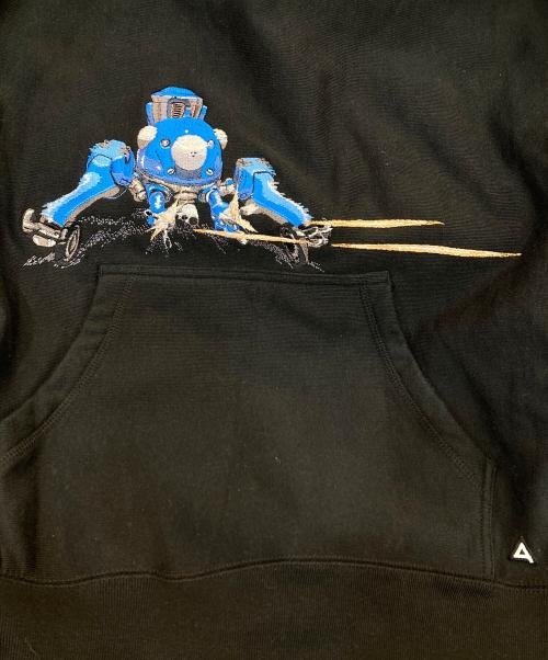 葵産業（アオイインダストリー）葵産業 (アオイインダストリー) GHOST IN THE SHELL タチコマ フーディ パーカー ブラック サイズ:XLの古着・服飾アイテム