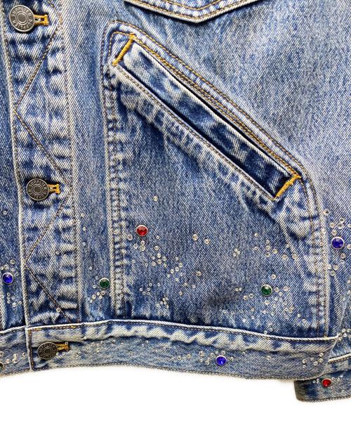 SUPPLIER（サプライヤー）SUPPLIER (サプライヤー) Rhinestone Denim Jacket デニムジャケット ブルー サイズ:SIZE Sの古着・服飾アイテム