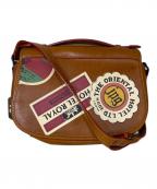 Jean Paul GAULTIERジャンポールゴルチェ）の古着「ワッペンデザイン フラップレザーショルダーバッグ」｜ブラウン