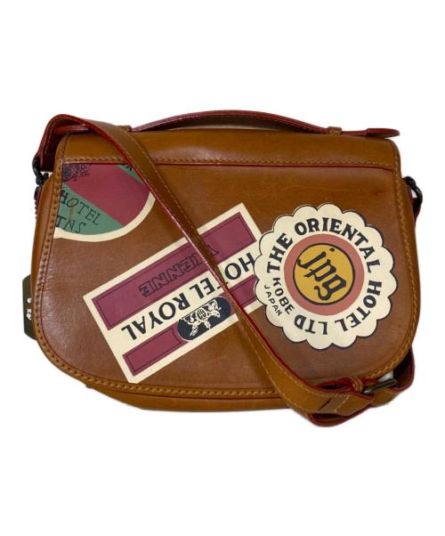 Jean Paul GAULTIER（ジャンポールゴルチェ）Jean Paul GAULTIER (ジャンポールゴルチェ) ワッペンデザイン フラップレザーショルダーバッグ ブラウンの古着・服飾アイテム