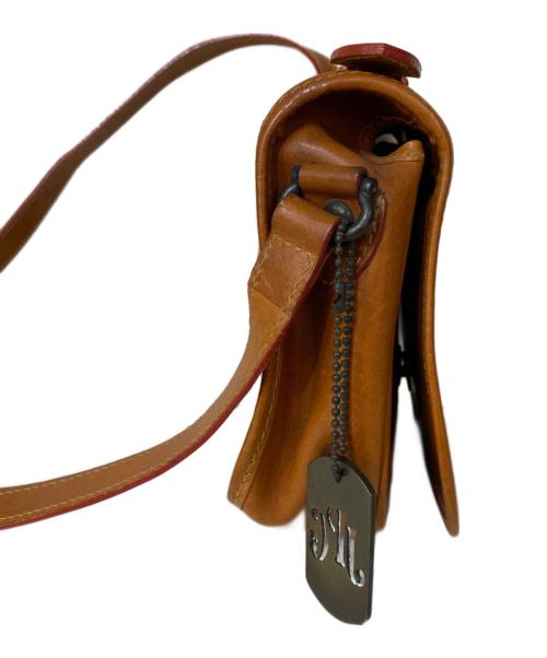 Jean Paul GAULTIER（ジャンポールゴルチェ）Jean Paul GAULTIER (ジャンポールゴルチェ) ワッペンデザイン フラップレザーショルダーバッグ ブラウンの古着・服飾アイテム