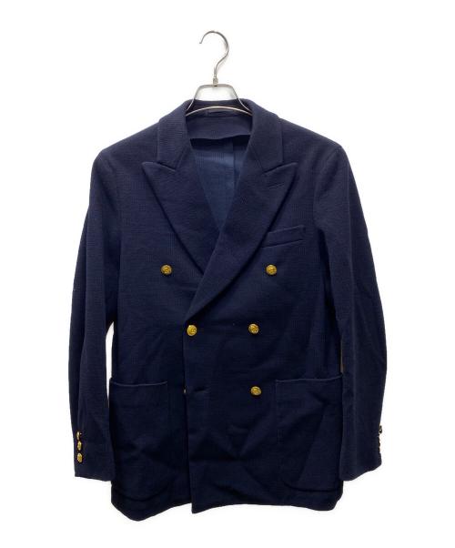 TOMORROW LAND（トゥモローランド）TOMORROW LAND (トゥモローランド) ウールコットンダブルニット ダブルブレステッド6BブレザーDONDY ネイビー サイズ:44の古着・服飾アイテム