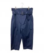 PLAN Cプランシー）の古着「ベルト付ワイドパンツ」｜ネイビー