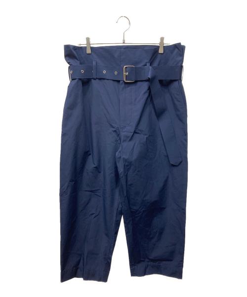 PLAN C（プランシー）Plan C (プランシー) ベルト付ワイドパンツ ネイビー サイズ:42の古着・服飾アイテム