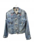 CIRCLE HERITAGEサークルヘリテージ）の古着「Embroidery studs denim jacke デニムジャケット」｜ブルー