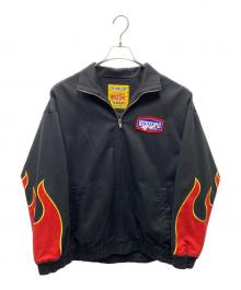 Hysteric Glamour（ヒステリックグラマー）の古着「FLAME PATTERNアップリケ スタンドカラージャケット」｜ブラック