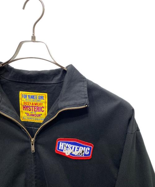Hysteric Glamour（ヒステリックグラマー）Hysteric Glamour (ヒステリックグラマー) FLAME PATTERNアップリケ スタンドカラージャケット ブラック サイズ:Freeの古着・服飾アイテム