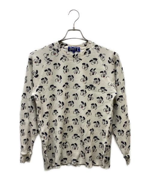 BoTT（ボット）BoTT (ボット) VERDY (ヴェルディ) Vick Thermal L/S Tee ベージュ×ブラック サイズ:Sの古着・服飾アイテム