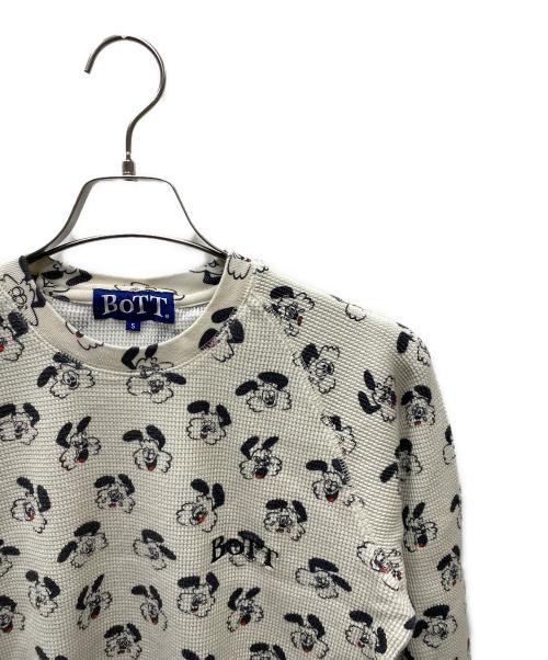 BoTT（ボット）BoTT (ボット) VERDY (ヴェルディ) Vick Thermal L/S Tee ベージュ×ブラック サイズ:Sの古着・服飾アイテム