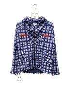 WOKE EDGEウォーク エッジ）の古着「Tiedye Check Parka」｜ブルー