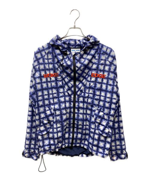 WOKE EDGE（ウォーク エッジ）WOKE EDGE (ウォーク エッジ) Tiedye Check Parka ブルー サイズ:Mの古着・服飾アイテム