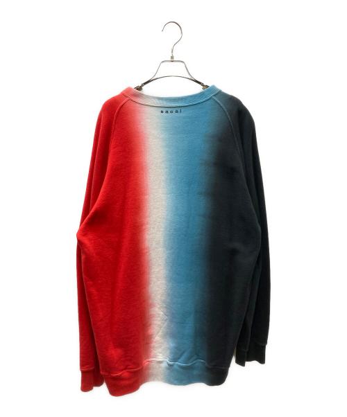 sacai（サカイ）sacai (サカイ) Tie Dye Sweat Pullover グラデーションスウェット ブラック×ブルー×レッド サイズ:SIZE 2の古着・服飾アイテム