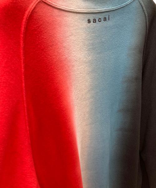 sacai（サカイ）sacai (サカイ) Tie Dye Sweat Pullover グラデーションスウェット ブラック×ブルー×レッド サイズ:SIZE 2の古着・服飾アイテム