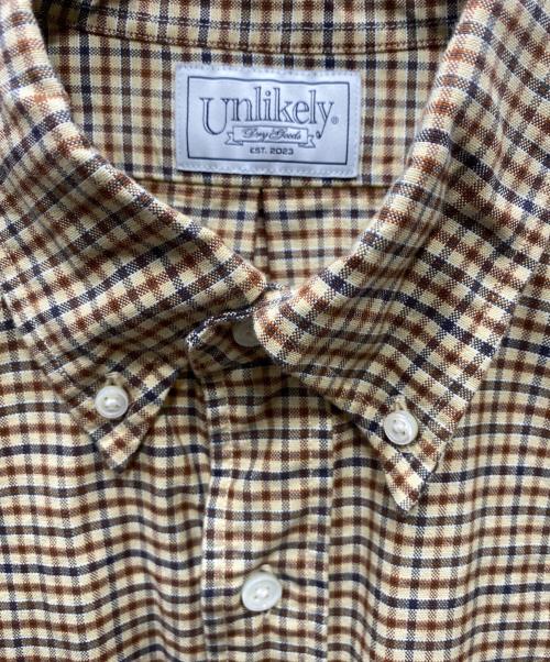 Unlikely（アンライクリー）Unlikely (アンライクリー) Unlikely Button Down Shirts チェックシャツ ベージュ サイズ:Mの古着・服飾アイテム