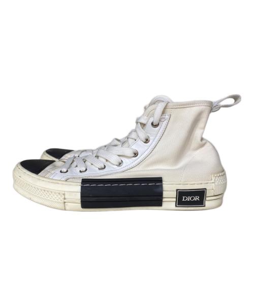DIOR HOMME（ディオール オム）DIOR HOMME (ディオール オム) B23 オブリーク レースアップハイカットスニーカー ホワイト×ブラック サイズ:41の古着・服飾アイテム