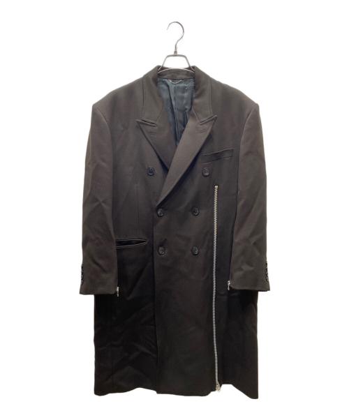 JOHN LAWRENCE SULLIVAN（ジョン ローレンス サリバン）JOHN LAWRENCE SULLIVAN (ジョン ローレンス サリバン) ウールダブルプレストジップコート ブラック サイズ:44の古着・服飾アイテム
