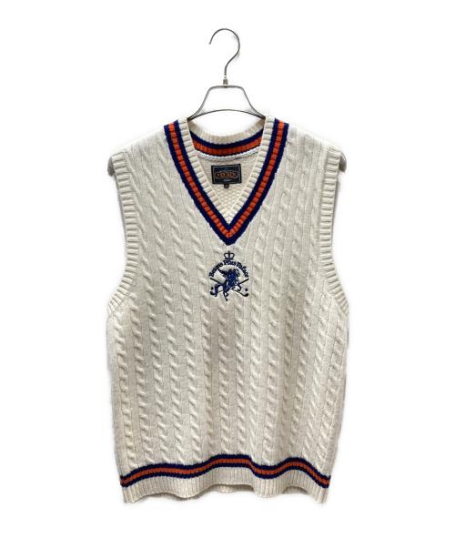 PALACE（パレス）PALACE (パレス) BEAMS PLUS (ビームスプラス) 24AW 別注 CABLE VEST ホワイト サイズ:Ｍの古着・服飾アイテム