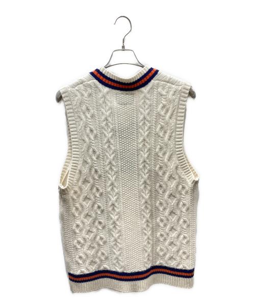 PALACE（パレス）PALACE (パレス) BEAMS PLUS (ビームスプラス) 24AW 別注 CABLE VEST ホワイト サイズ:Ｍの古着・服飾アイテム
