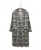 GRACE CLASSグレースクラス）の古着「フェザーツイードコート」｜ホワイト×ブラック