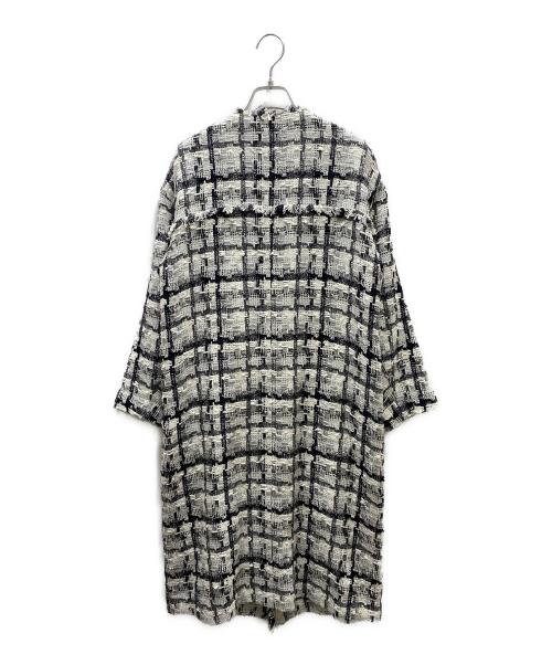 GRACE CLASS（グレースクラス）GRACE CLASS (グレースクラス) フェザーツイードコート ホワイト×ブラック サイズ:36の古着・服飾アイテム