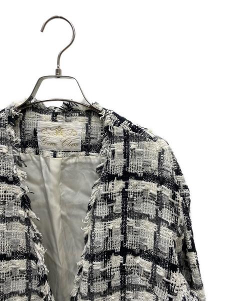 GRACE CLASS（グレースクラス）GRACE CLASS (グレースクラス) フェザーツイードコート ホワイト×ブラック サイズ:36の古着・服飾アイテム