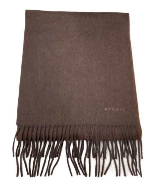 HERMES（エルメス）HERMES (エルメス) カシミヤストール ブラウンの古着・服飾アイテム
