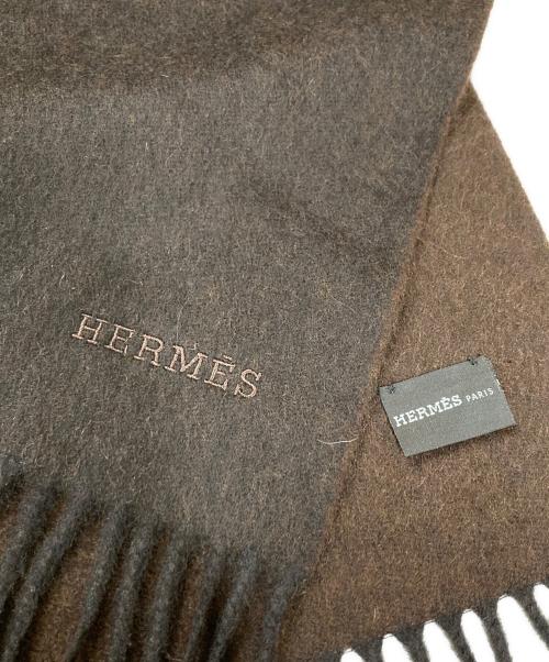 HERMES（エルメス）HERMES (エルメス) カシミヤストール ブラウンの古着・服飾アイテム