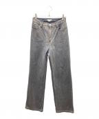 Ameriアメリ）の古着「FOIL STRAIGHT COLOR DENIM ラメ加工デニムパンツ」｜ブラック