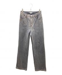Ameri（アメリ）の古着「FOIL STRAIGHT COLOR DENIM ラメ加工デニムパンツ」｜ブラック