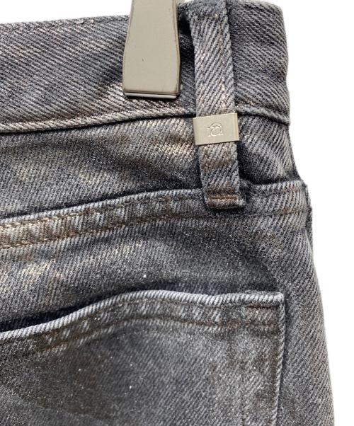 Ameri（アメリ）Ameri (アメリ) FOIL STRAIGHT COLOR DENIM ラメ加工デニムパンツ ブラック サイズ:W26の古着・服飾アイテム