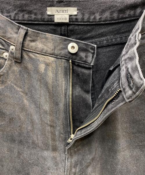 Ameri（アメリ）Ameri (アメリ) FOIL STRAIGHT COLOR DENIM ラメ加工デニムパンツ ブラック サイズ:W26の古着・服飾アイテム