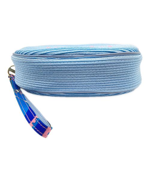 Emilio Pucci（エミリオ プッチ）Emilio Pucci (エミリオ プッチ) ロゴ刺繍ポーチ ブルーの古着・服飾アイテム